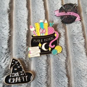 She's Crafty Witch Enamel Pin Set